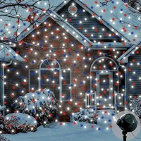 Eambrite Christmas Projector Lights With Remote, Rotating Falling Snow Projector Xmas Show Moving Points Landscape Projection Lights For House Yard Garden Club Pub Outdoor Indoor Christmas Decorations