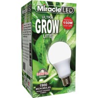 Miracle Led Commercial Hydroponic Ultra Grow Lite - Replaces Up To 150W - Daylight White Full Spectrum Led Indoor Plant Growing Light Bulb For Diy Horticulture & Indoor Gardening (605188)