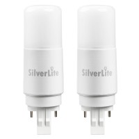 Silverlite [Plug&Play] 7W(18W Cfl Equivalent) Led Stick Pl Bulb Gx23-2 Pin Base, 700Lm, Warm White(3000K), Driven By 120-277V And Cfl Ballast, Ul Classified, 2 Pack