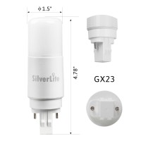 Silverlite [Plug&Play] 7W(18W Cfl Equivalent) Led Stick Pl Bulb Gx23-2 Pin Base, 700Lm, Warm White(3000K), Driven By 120-277V And Cfl Ballast, Ul Classified, 2 Pack