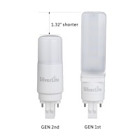 Silverlite [Plug&Play] 7W(18W Cfl Equivalent) Led Stick Pl Bulb Gx23-2 Pin Base, 700Lm, Warm White(3000K), Driven By 120-277V And Cfl Ballast, Ul Classified, 2 Pack