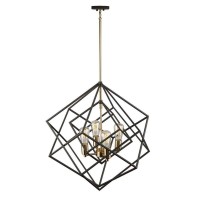 FeaturesStunning in design44 this two tone multiple square chandelier from the Artistry collection is an instant classicMultiple rods included with hang straight for sloped ceilingsBulb category IncandescentPrimary Bulb 4 x 60 watts Medium BaseFinish Matt