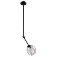 FeaturesThe Organic collection features a circular dimple glassThe arms can be adjusted to any configuration desiredRods for height adjustment and a handstraight for sloped ceilingsBulb category IncandescentPrimary Bulb 1 x 100 watts Medium BaseFinish Bla