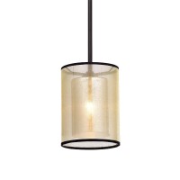 Warehouse Of Tiffany Rl8198P/Orb Corman Oil Rubbed Bronze And Fabric 1-Light Hanging Pendant, 6