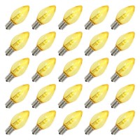 Vickerman C7 Yellow Transparent Led Bulb 25/Box - Xledtc77-25