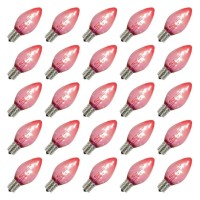 Vickerman C7 Red Transparent Led Bulb 25/Box - Xledtc73-25