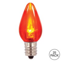 Vickerman C7 Orange Transparent Led Bulb 25/Box - Xledtc78-25