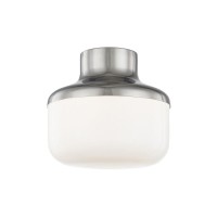 Mitzi Hudson Valley Lighting H144501Spn Livvy Ceiling Fixtures 1Light 60W Polished Nickel Finish White Glass 9W X 825