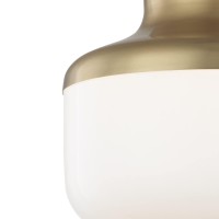 Mitzi Hudson Valley Lighting H144501Spn Livvy Ceiling Fixtures 1Light 60W Polished Nickel Finish White Glass 9W X 825