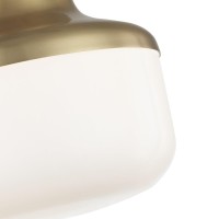 Mitzi Hudson Valley Lighting H144501Spn Livvy Ceiling Fixtures 1Light 60W Polished Nickel Finish White Glass 9W X 825