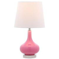 Safavieh Kids Lighting Collection Amy Pink Gourd 18-Inch Bedroom Living Room Home Office Desk Nightstand Table Lamp (Led Bulb Included)