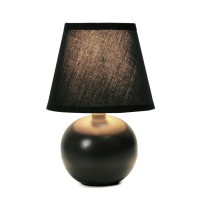 Simple Designs Mini Ceramic Globe Table Lamp Black