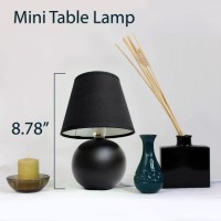 Simple Designs Mini Ceramic Globe Table Lamp Black