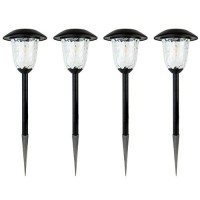 Best Solar Light Solarpathf2-2 10X Brightness 3000K Outdoor Solar Led Filament-Style Path Weatherproof Metal Light (4 Pack), 4-Pack, Black, 4 Piece