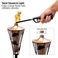 Matney Outdoor Metal Patio Torches - Use For Deck, Patio, Back Yard, Out Door Parties, Wedding - Includes Fiberglass Wick And Snuffer Cap (60 Inch, 2 Pack)