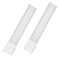 Lustaled 10W Led 2G11 4-Pin Base Pl Lamp 120V Daylight 6000K 18W Compact Fluorescent Lamp Equivalent Bulb Lamp For Pendant Lamps Ceiling Lights Desk Lamps (Remove Or Bypass Ballast, 2-Pack)