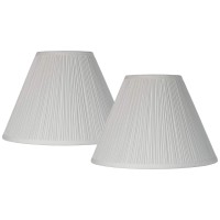 Set Of 2 White Pleated Medium Empire Lamp Shades 6.5