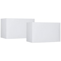 Set Of 2 White Medium Hardback Rectangular Lamp Shades 16