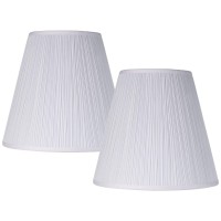 These traditional mushroom pleated lamp shades offer a wonderful style addition and upgrade to living room lamps or bedroom lighting The white fabric shades have a fine mushroom pleat providing a bit of elegance for any lamp base They have a regular spide