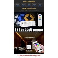 Lgidtech Ls2 Miboxer Led Strip Lights 5 In 1 Controller,Compatible With Single Color,Rgb,Rgbw,Ww+Cw,Rgb+Cct Led Strip Lights,Smartphone App Control Via Gateway(Excluded)