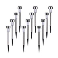 Sunnest Solar Powered Pathway Lights, Solar Garden Lights Outdoor, Stainless Steel Landscape Lighting For Lawn/Patio/Yard/Walkway/Driveway (12 Pack)