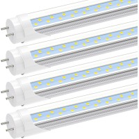 Jesled T8 T10 T12 Led 4Ft Type B Light Bulbs, 24W 3000Lm, 6000K-6500K Daylight White, 4 Foot Led Fluorescent Tube Replacement, Super Bright, Etl Listed, Dual Ended Power, Remove Ballast, Clear(4-Pack)