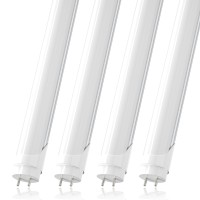 Jesled T8 T12 4Ft Led Type B Light Bulbs, 24W 5000K Daylight, 3000Lm, 4 Foot Fluorescent Tube Replacement, Etl Listed, Double Row, Frosted, Dual-End Powered, Remove Ballast, Warehouse Lights (4-Pack)