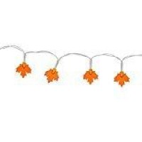 Led Lights 10 Count Battery-Operated Strands Of Fall Autumn Harvest Maple Leaf Shaped Led Lights, 3 Ft.