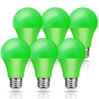 Jandcase A19 Green Light Bulb,Green Led Light Bulb, Green Colored Light Bulb, 5W(40W Equivalent), E26 Base, Non-Dimmable Led Light Bulb, For Holiday Decoration, Home Bar Decor, 6 Pack