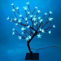 Lightshare 18 Inch Cherry Blossom Bonsai Tree, 48 Led Lights, Rgb With Remote Control, 16 Color-Changing Modes, 24V Ul Listed Adapter Included, Metal Base Ideal As Night Lights