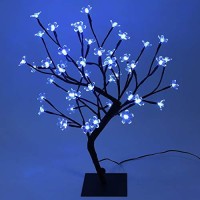 Lightshare 18 Inch Cherry Blossom Bonsai Tree, 48 Led Lights, Rgb With Remote Control, 16 Color-Changing Modes, 24V Ul Listed Adapter Included, Metal Base Ideal As Night Lights