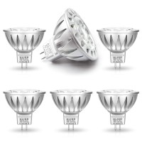 Alide Mr16 Led Bulbs Gu5.3 7W 6000K Daylight Cool Bright White,50W-75W Halogen Equivalent,12V Mr16 Bulb Spotlight For Kitchen Home Track Ceil Recessed Accent Lighting,Not Dimmable,38 Deg,6 Pack