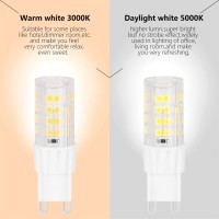 Unitedlux G9 Led Bulbs 5W(40W Halogen Equivalent) 400Lm, Daylight White 5000K, 360 Degree Omni Beam Angle, Non-Dimmable G9 Bi Pin Base For Chandeliers, Home Lighting(Pack Of 6)