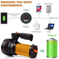 Rechargeable Flashlights,Super Bright 180000 Lumen High Powered Spotlight,Handheld Spotlight 12000Mah With Waterproof Design& Rechargeable Feature,Perfect For Home Power Failure & Outdoor Lighting