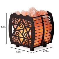 Crystal Decor Natural Himalayan Salt Lamp In Metal Basket With Dimmable Cord - Choose Your Design (Shabby Chic)