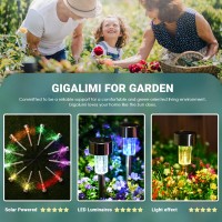 Gigalumi 12Pack Solar Christmas Lights Outdoor Waterproof, Solar Lights Outdoor, Yard Decoration Garden Led Light Landscape Pathway Lights Stainless Steel