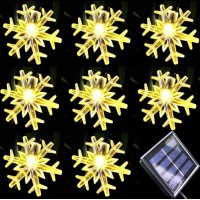 Inngree Solar Christmas Lights Outdoor Waterproof 30 Led 20 Ft 8 Modes Solar Powered Snowflake String Lights For Garden Patio Yard Home Christmas Tree Parties(Warm White)