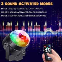 [2-Pack] Sound Activated Party Lights With Remote Control Dj Lighting, Rgb Disco Ball Light, Strobe Lamp 7 Modes Stage Par Light For Home Room Dance Parties Bar Karaoke Xmas Wedding Show Club