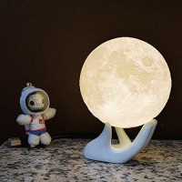 Mydethun Moon Lamp - Home D?Cor, Mood Lighting With Brightness Control, Led Night Light, Bedroom, Sleep Training Meditation,Birthday Gifts For Kids Women, Ceramic Hand Base, 3.5