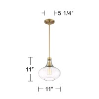 Possini Euro Design Pendant Light Fixture - Single Bulb, Clear Glass Shade, Mini Gold Pendant Light For Kitchen Islands, Living Rooms, Bedrooms, Dining Rooms, And Foyers - 11