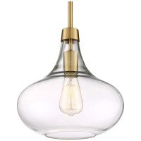 Possini Euro Design Pendant Light Fixture - Single Bulb, Clear Glass Shade, Mini Gold Pendant Light For Kitchen Islands, Living Rooms, Bedrooms, Dining Rooms, And Foyers - 11