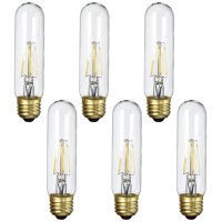 Tesler 40W Equivalent Clear 4.5W Led Dimmable Standard T10 6-Pack