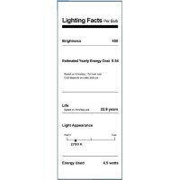 Tesler 40W Equivalent Clear 4.5W Led Dimmable Standard T10 6-Pack