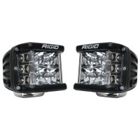 One of Rigids most versatile compact lighting solutions just got better with the rigid dstainless Pro duallyside shooter professional race output LED pod Perfect for any application that requires a wide spread beam including apillars Fog lights and motorc