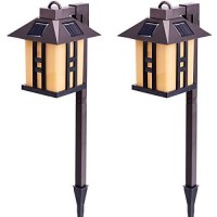 Gigalumi Japanese Decor Lights, Solar Pathway Lights, Solar Lights For Outside/Lawn/Patio/Yard/Pathway/Walkway/Driveway Decoration 2 Pack