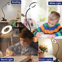 Dinglilighting Dllt Led Usb Reading Light Clip Laptop Lamp For Book,Piano,Bed Headboard,Desk, Eye-Care 2 Light Color Switchable, Adapter Included, Black