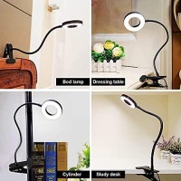 Dinglilighting Dllt Led Usb Reading Light Clip Laptop Lamp For Book,Piano,Bed Headboard,Desk, Eye-Care 2 Light Color Switchable, Adapter Included, Black