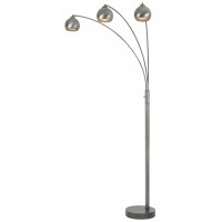 Cal Lighting BO20303LAS Contemporary Modern Three Light Arc Floor lamp from Arc collection in Pewter Nickel Silver finish 4200 inches Three Light Arc Floor lamp from the Arc collection Contemporary Modern Three Light Arc Floor lamp from Arc collection in 