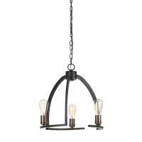 Cal Lighting FX36643 Restoration Three Light Chandelier from Kinder collection in Bronze Dark finish 1900 inches Three Light Chandelier from the Kinder collection Restoration Three Light Chandelier from Kinder collection in Dark Bronze finish 1900 inches