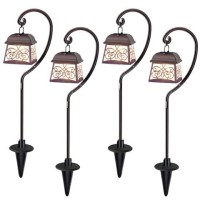 Maggift 4 Pack 22 Inch Hanging Solar Lights Multipurpose With 4 Shepherd Hooks Outdoor Solar Coach Lights